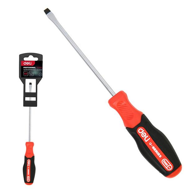 Шлицевая DL3443 SL5x75мм сталь S2, матовый стержень, двухкомпонентная прорезиненная рукоять фото 1