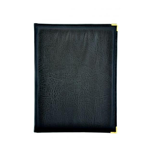Папка-меню 32,5*24 кож.зам.-шелк черная съемные файлы /1/ фото 1