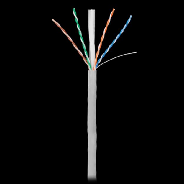 Кабель NETLAN U/UTP 4 пары, Кат.6 (Класс E), 250МГц, одножильный, BC (чистая медь), внутренний, PVC нг(B), серый, 305м фото 1