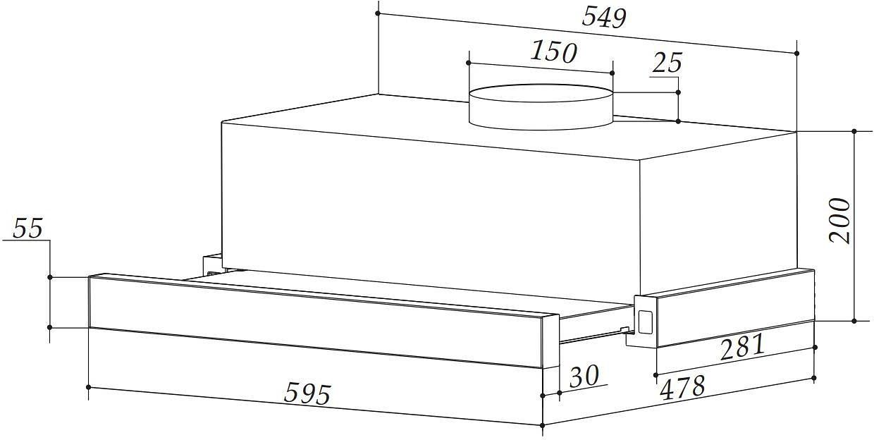 Вытяжка встраиваемая Weissgauff TEL 06 TC WH белый управление: сенсорное (1 мотор) фото 7