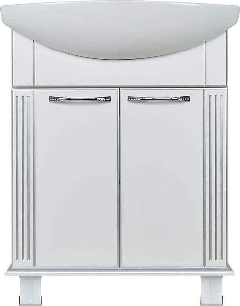 Тумба Аттика 75 DORATIZ 9912.317, белая патина серебро, под умывальник фото 2