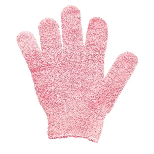 Мочалка-перчатка антицеллюлитная с эффектом пилинга, Нежно-розовая, опт фото 1