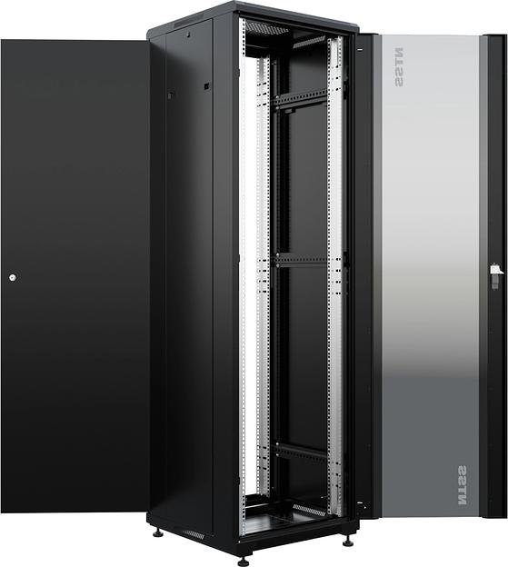 Шкаф коммутационный NTSS Премиум (NTSS-R42U6060GS-BL) напольный 42U 600x600мм пер.дв.стекл металл 900кг черный 86кг фото 4