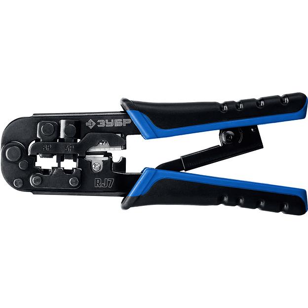 ЗУБР RJ7, (RJ45, RJ11, RJ12), 203 мм, храповый механизм, универсальный кримпер, Профессионал(22650) фото 1
