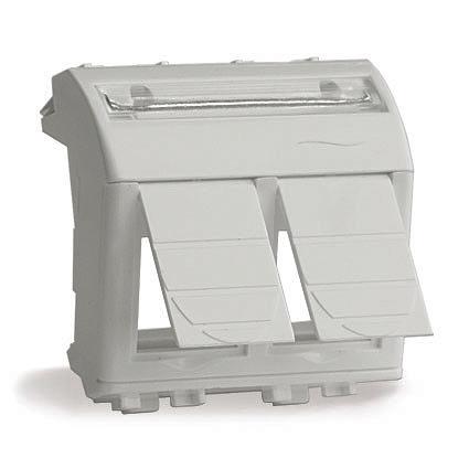 Адаптер для двух информационных разъемов Keystone, слоноваякость, 2мод. фото 1