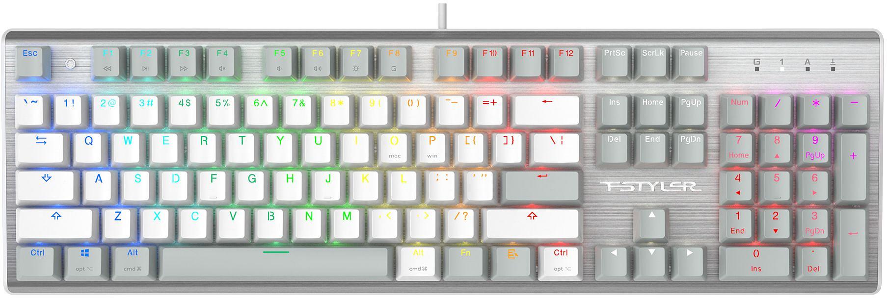 Клавиатура A4Tech Fstyler FS100 Neon механическая серый/белый USB for gamer LED (FS100) фото 1