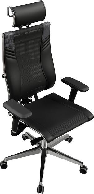 Кресло руководителя Метта Yoga 4DT B2-15D - YM93+Infinity+carbon черный сетка/кожа с подголов. крестов. алюминий хром (комплект 1шт) фото 2