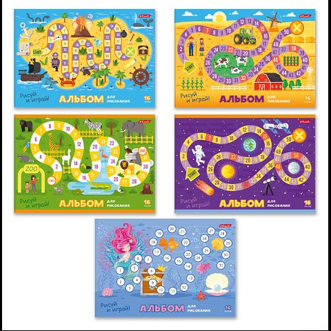 Альбом для рисования, А4, 16л., на скобе, 100 г/м2, Рисуй и играй, SVETOCH 16АЛСК4_1_3_9 фото 1