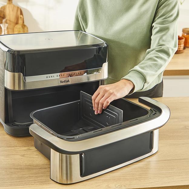 Аэрогриль Tefal Dual Easy Fry Flex EY9228E0 2700Вт черный/серебристый фото 4