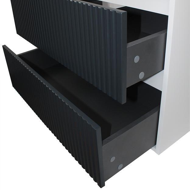 Тумба с раковиной для ванной Uperwood Next подвесная, 80 см, белая/графит, 2 ящика фото 6