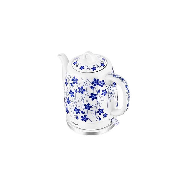 Чайник электрический KitFort КТ-6788, 1630Вт, белый и синий фото 1