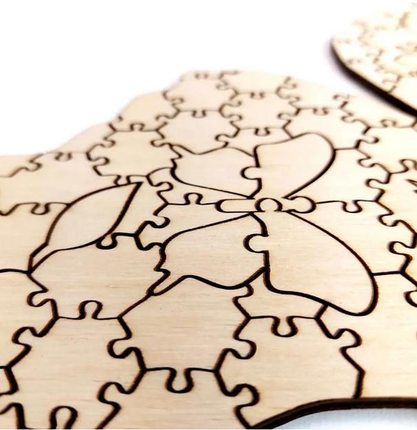 Деревянные пазлы «Павлиний глаз» S 25×14 см 153 деталей фото 4