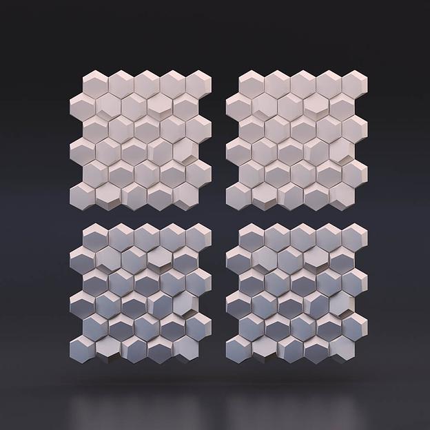 Панель гипсовая 3D премиум «Соты» 500×500 мм фото 1