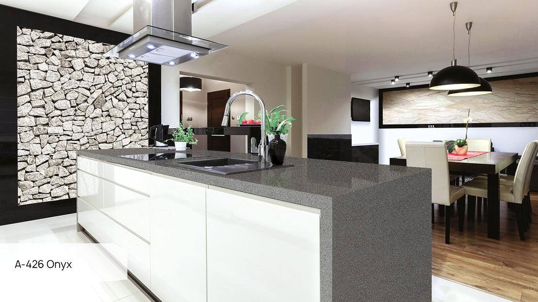 Кварцевый камень Grandex «A-426 Onyx gravel» ОПТ фото 3