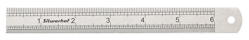 Линейка Silwerhof 160164 сталь нержавеющая дл.15см двухсторонняя шкала фото 3