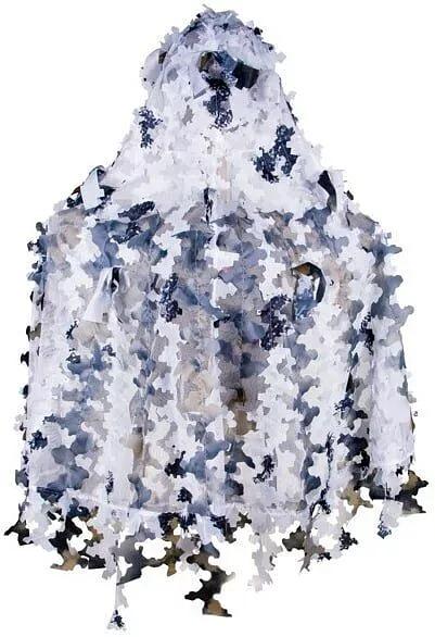 Маскировочная 3D накидка «Снежинка» с капюшоном фото 1