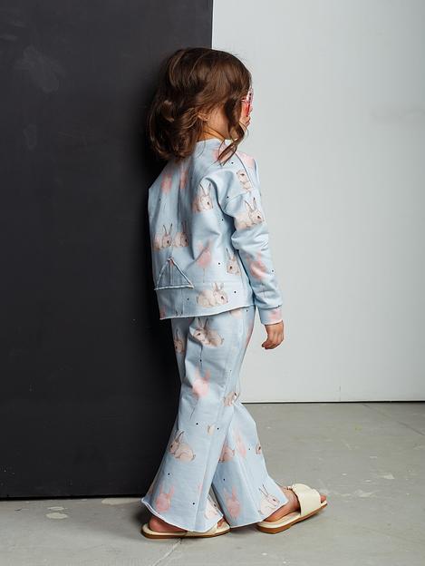 Брюки-клёш MINI DI «Моника» зайцы на голубом, арт.720/30 ОПТ фото 6