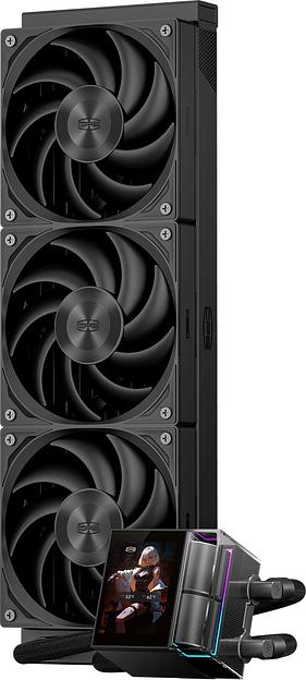 Система водяного охлаждения PcCooler DS360 Display Soc-AM5/AM4/1200/1700/1851 черный 4-pin Al LCD 310W Ret (DS360-BKNWXY-GL) фото 2
