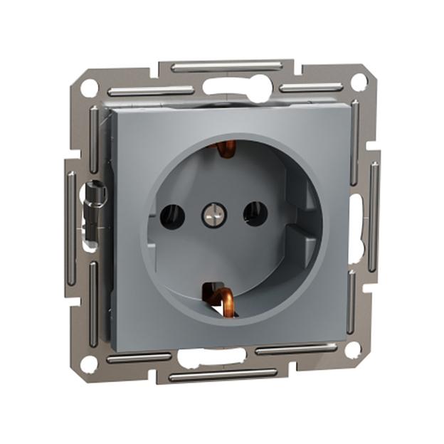 Розетка SE EPH2900162 Asfora с заземлением 16А механизм винтовой сталь EPH2900162 фото 1