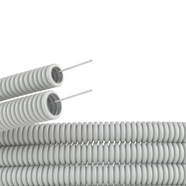 DKC 91932 Труба ПВХ гибкая гофр. д.32 мм, лёгкая с протяжкой, 25м, цвет серый фото 2