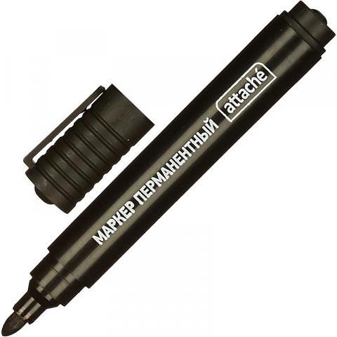 Маркер перманентный, 2-3 мм, круглый, черный, Attache Economy фото 1
