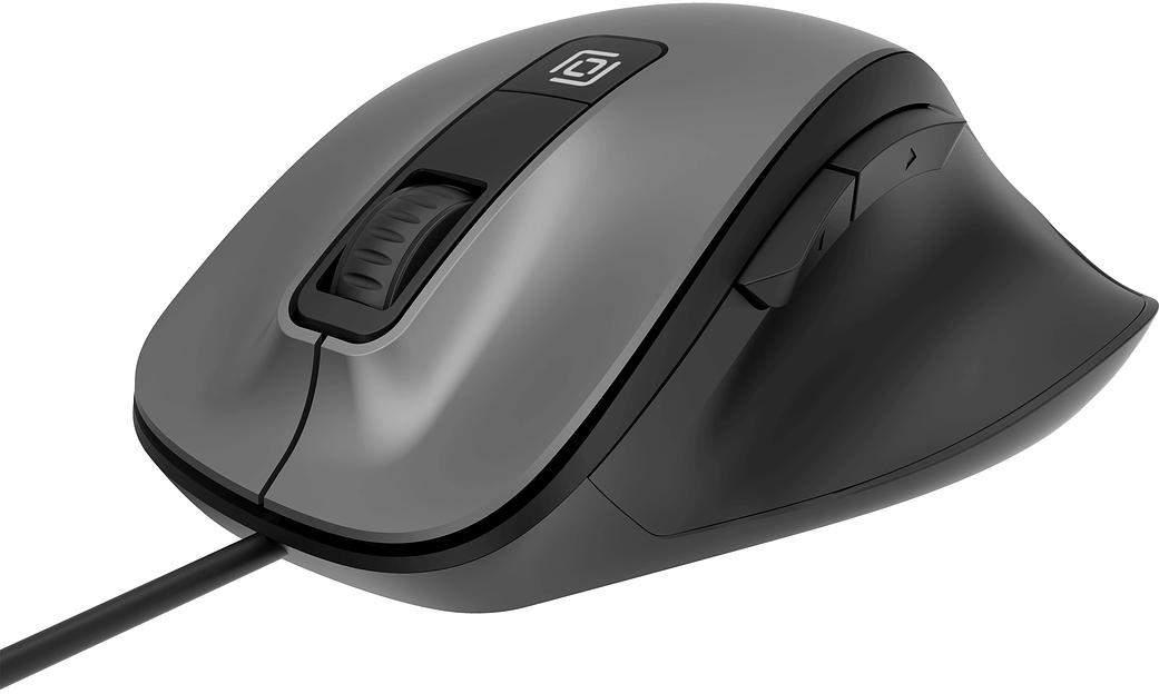 Мышь Оклик 504M черный/серый оптическая (3600dpi) silent USB (6but) фото 3