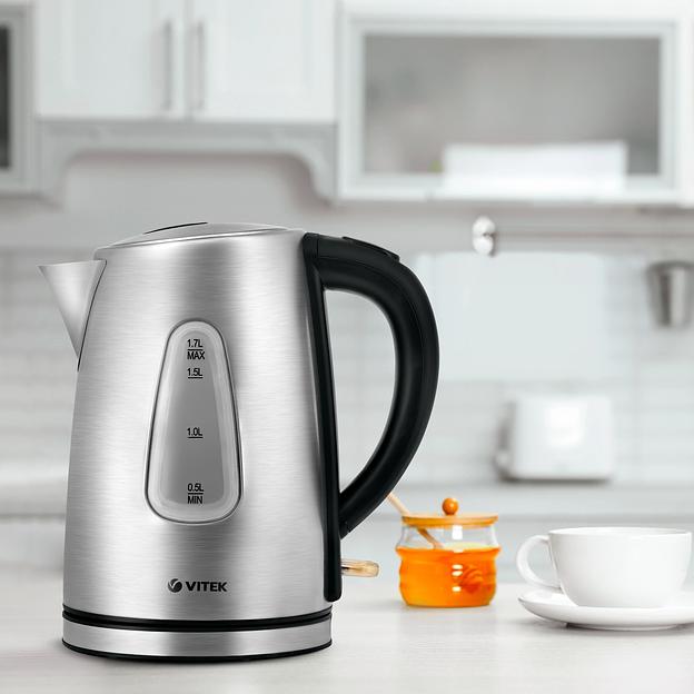 Чайник электрический Vitek VT-7007 1.7л. 2200Вт сталь корпус: металл/пластик фото 6