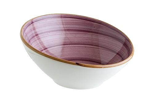 Салатник d=160 мм. 350 мл. h=55/75 мм. (тарелка подст.68925) скошенный край Блэкберри, форма Ванто /1/12/ фото 1