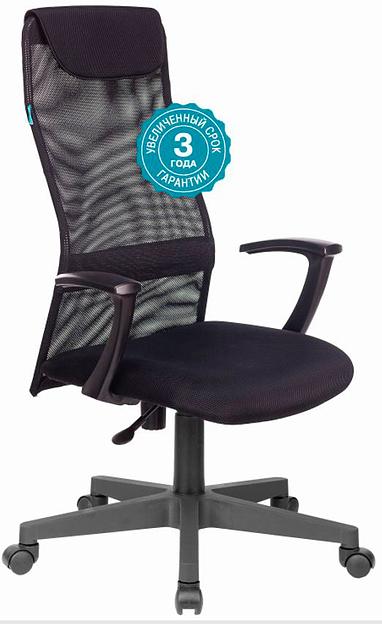 Кресло руководителя Бюрократ KB-8 черный TW-01 TW-11 сетка с подголов. крестовина пластик фото 1