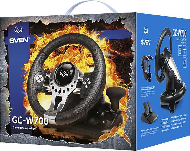 Руль Sven Sportline GC-W700 12кноп. (с педалями) черный/серебристый фото 8