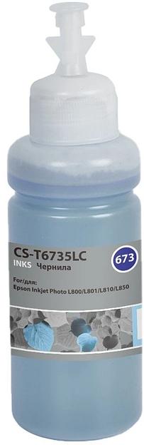 Чернила Cactus CS-T6735LC 673 светло-голубой 70мл для Epson Inkjet Photo L800/L801/L810/L850 фото 2