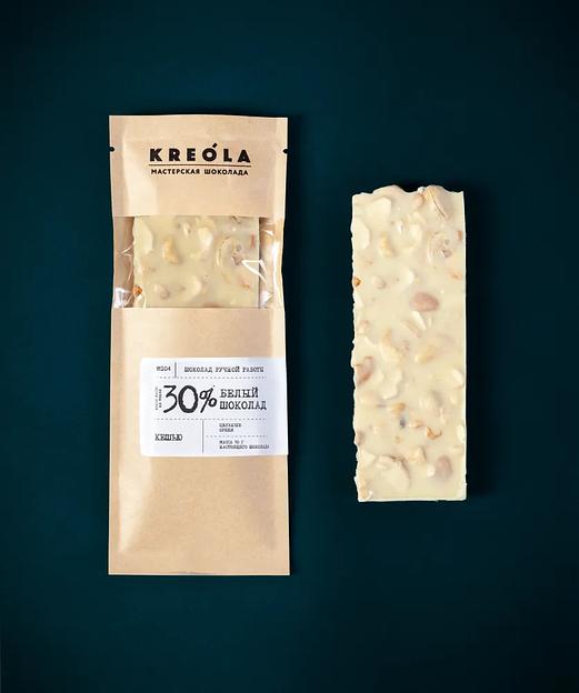 Белый шоколад Kreola плитка с орехом кешью 60 г, опт фото 3