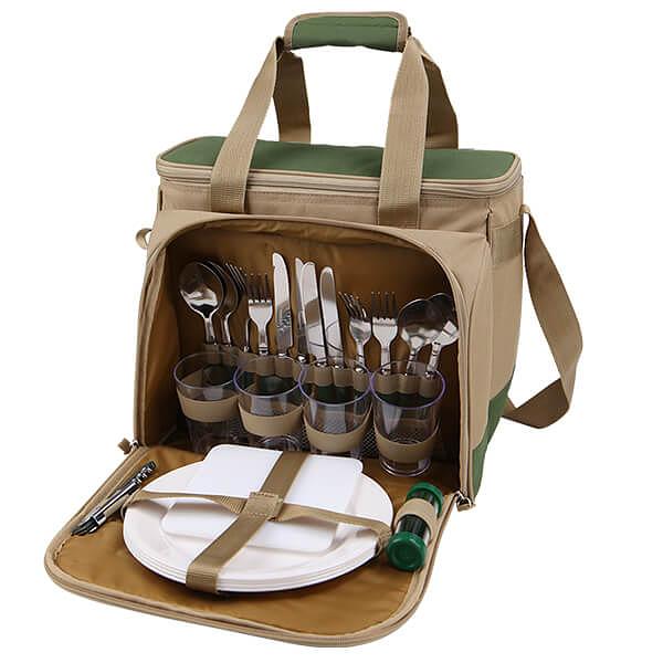 Сумка-холодильник с набором посуды для пикника на 4 персоны «Арктика» фото 2