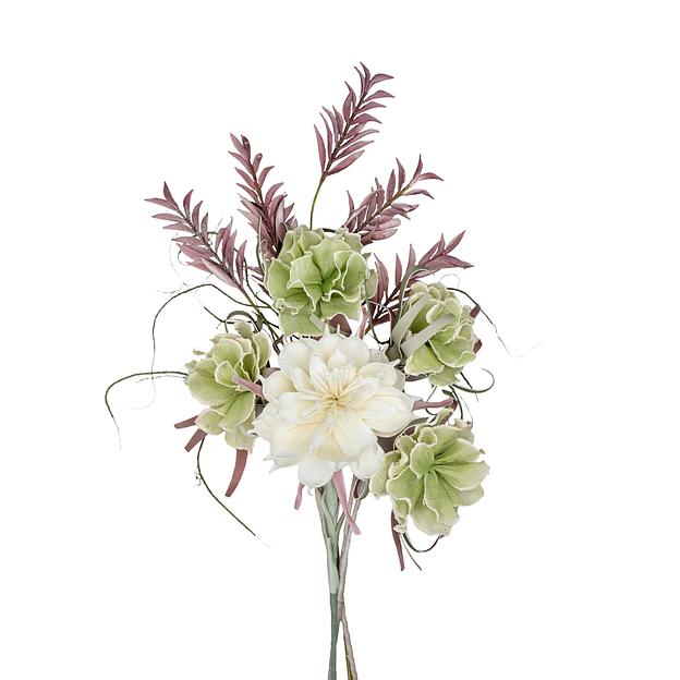 Букет декоративный из фоамирана "Нимфа", В1180, белый, сиреневый, зеленый фото 1