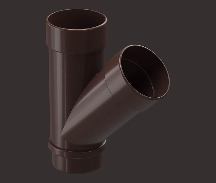 Тройник 45° для водосточной трубы Döcke Lux шоколад опт фото 1