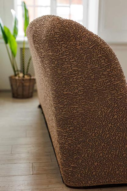 Чехол на трёхместный диван Чехлы&Пледы «Виктория» тёмная ваниль ОПТ фото 4