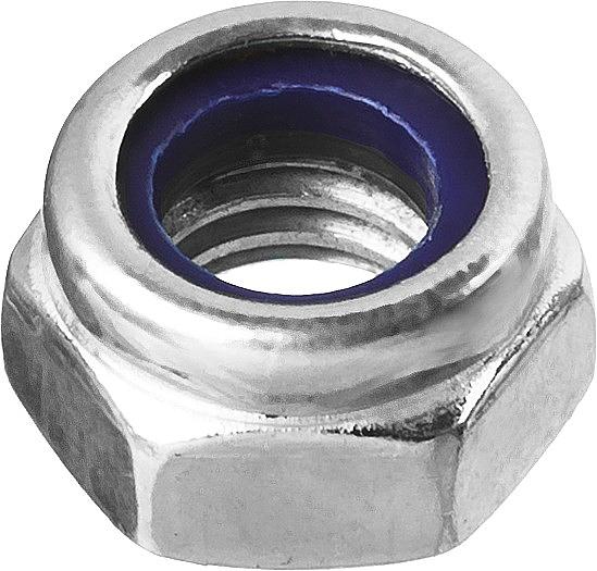 ЗУБР DIN 985, кл. пр. 6, M12, цинк, 5 кг, самостопорящаяся гайка с нейлоновым кольцом (303580-12) фото 1