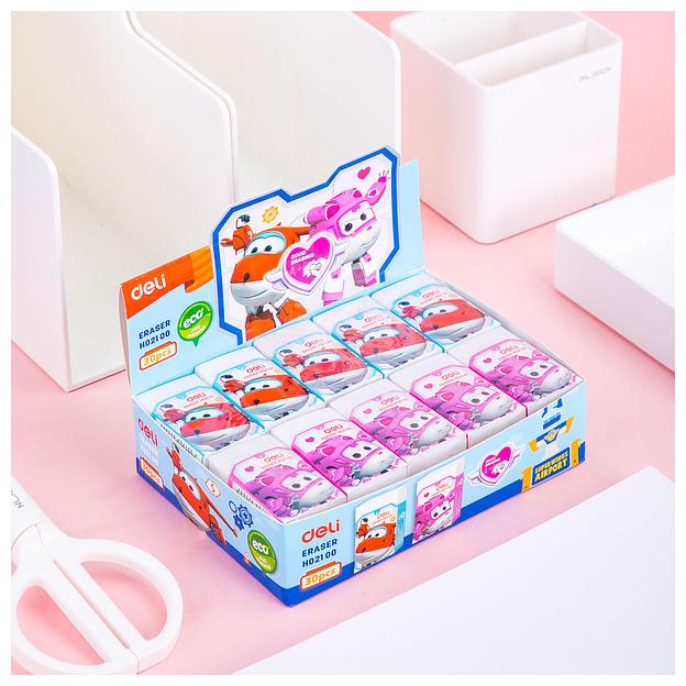 Ластик Deli EH02000 Super Wings 45x25x12мм белый картонный дисплей фото 6