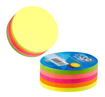 Блок самоклеящийся бумажный Stick`n 21358 67x67мм 250лист. 70г/м2 неон 5цв.в упак. вырубной "круг" фото 2