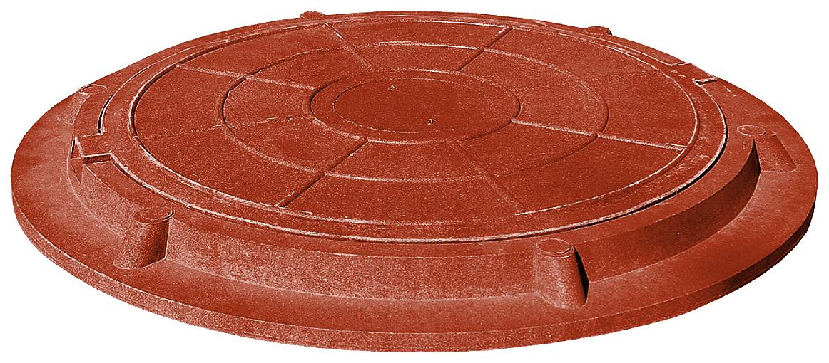 Люк ревизионный ППК тип "ЛМ" (легкий малый) d-580 до 1,5т. - красный фото 1