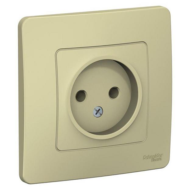 Розетка 1-м СП Blanca 16А IP20 250В без заземл. без защ. шторок беж. SE BLNRS000017 фото 1