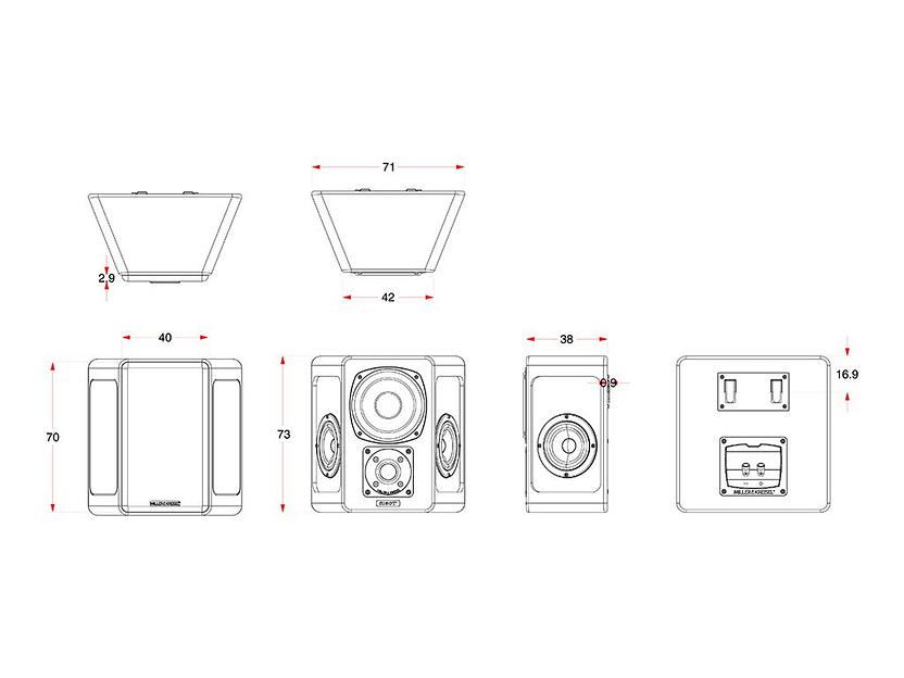 Настенные тыловые трипольные акустические системы Miller & Kreisel® S150T. Цвет: Черный матовый. Пара. фото 5