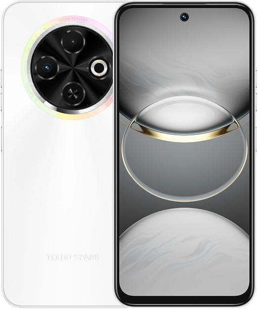 Смартфон Tecno Spark 30C 256Gb 8Gb белый моноблок 3G 4G 2Sim 6.67" 720x1600 Android 13 50Mpix 802.11 a/b/g/n/ac NFC GPS GSM900/1800 GSM1900 TouchSc Protect VidConf FM microSD max1024Gb фото 1