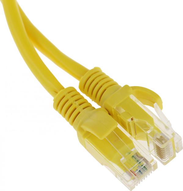 Патч-корд PP12-1M/Y 1000G UTP 4 пары cat5E CCA molded 1м желтый RJ-45 (m)-RJ-45 (m) фото 1