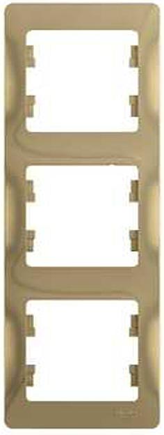 Systeme electric GSL000407 GLOSSA 3-постовая РАМКА, вертикальная, ТИТАН фото 4