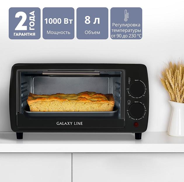 Мини-печь Galaxy Line GL 2625 8л. 1000Вт черный фото 2