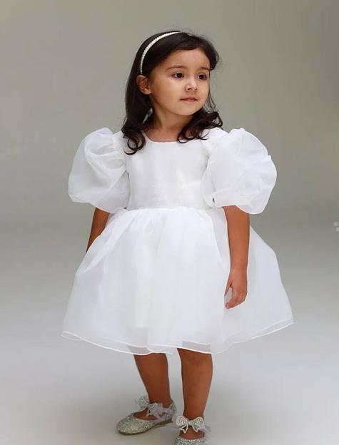 Нарядное пышное платье для девочки белое ОПТ фото 1