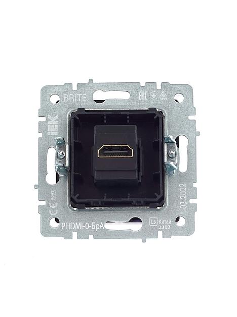 BRITE Розетка HDMI РHDMI-0-БрА алюминий фото 4