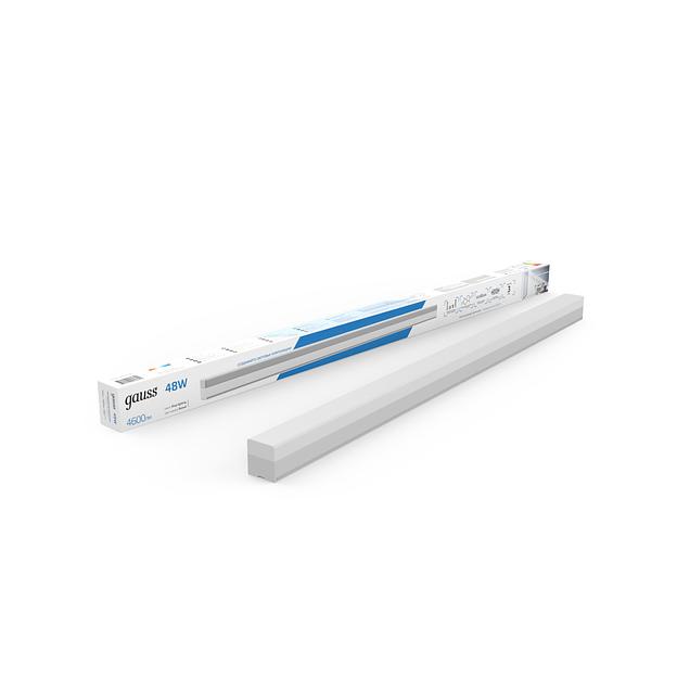 Светильник линейный универсальный ДПО 48 Вт 4600 Лм 6500К 1180х70х55 мм IP40 белый матовый Shop Lighting Gauss Gauss 883525348 фото 2