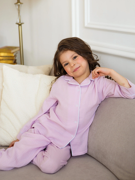 Пижама MINI DI «Алексия» муслин, лаванда ОПТ фото 1